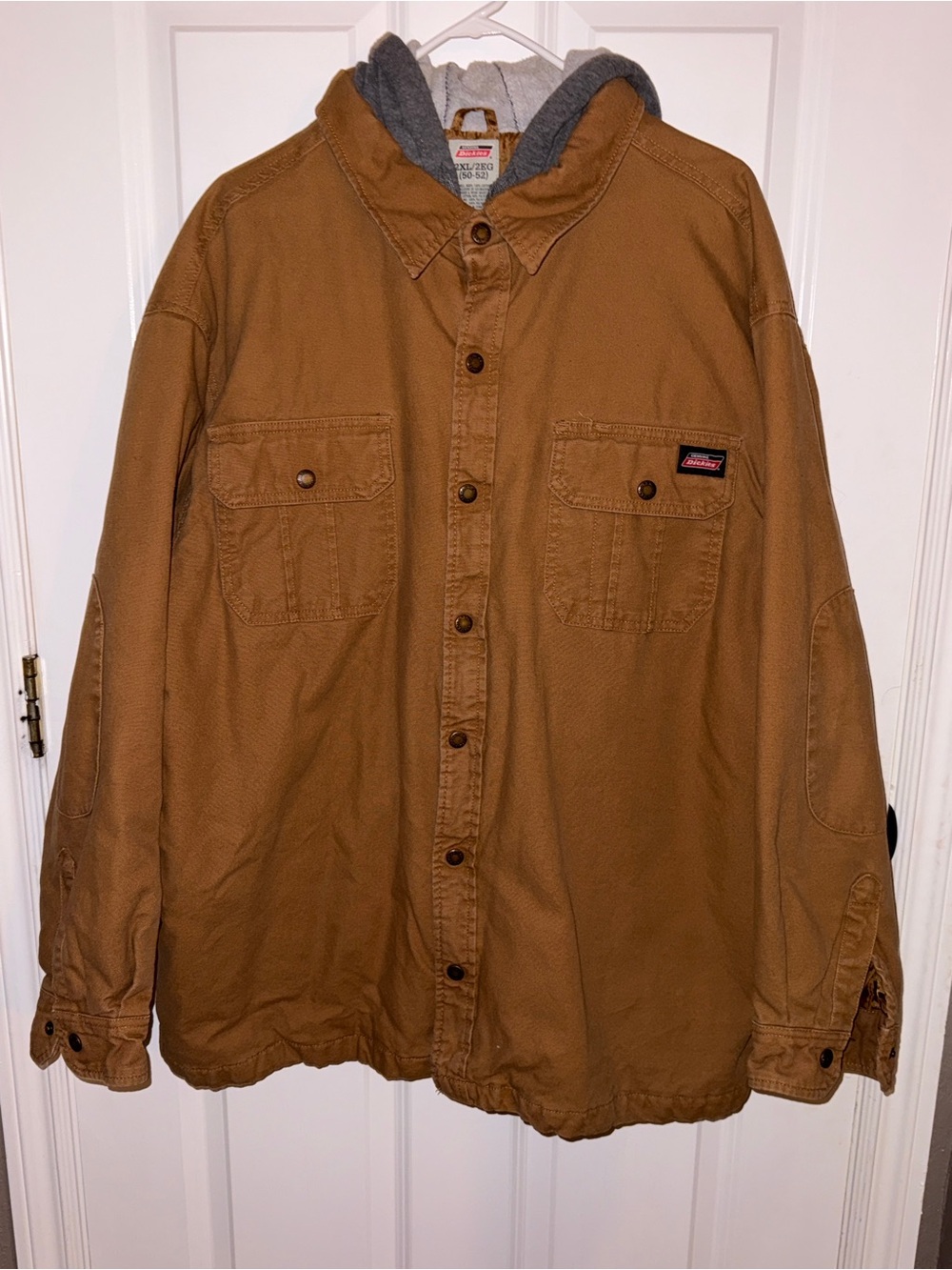 Dickies Tan Work Shirt Jacket with Hood